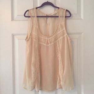 Cream sheer tank top