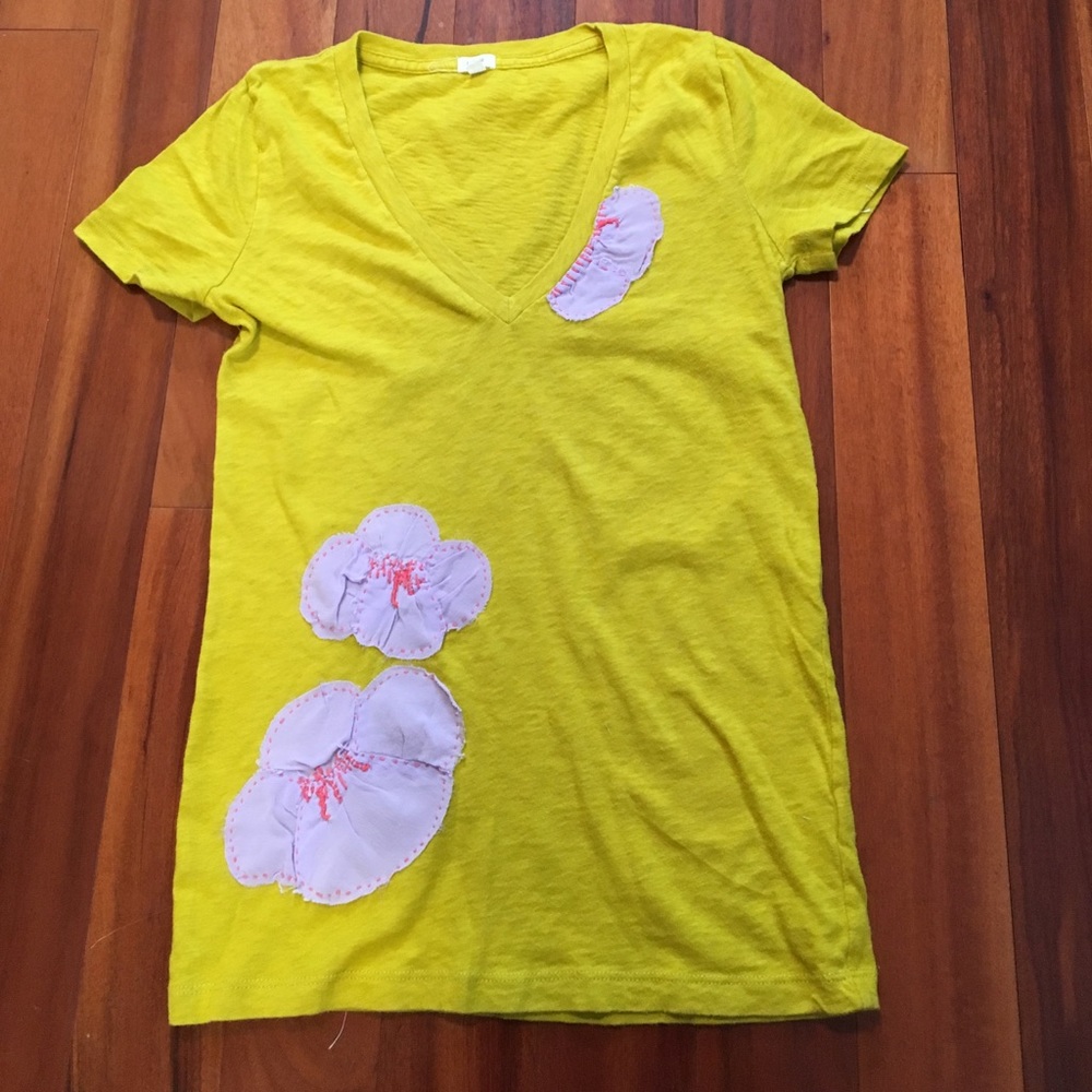 J crew mustard yellow T shirt