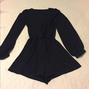 Black long sleeve romper