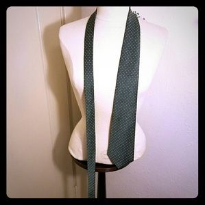 Polo men's tie - green with white dots
