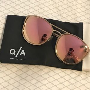 QUAY Cherry Bomb Sunglasses in Gold/Pink