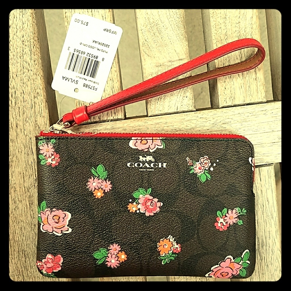 Floral Coach wristlet