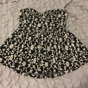 Black and white floral peplum Pins and Needles