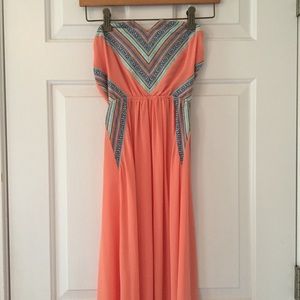 Peach maxi dress