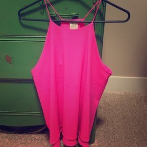 Hot pink strappy tank - Size medium
