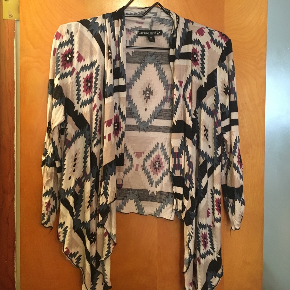Abstract print cardigan