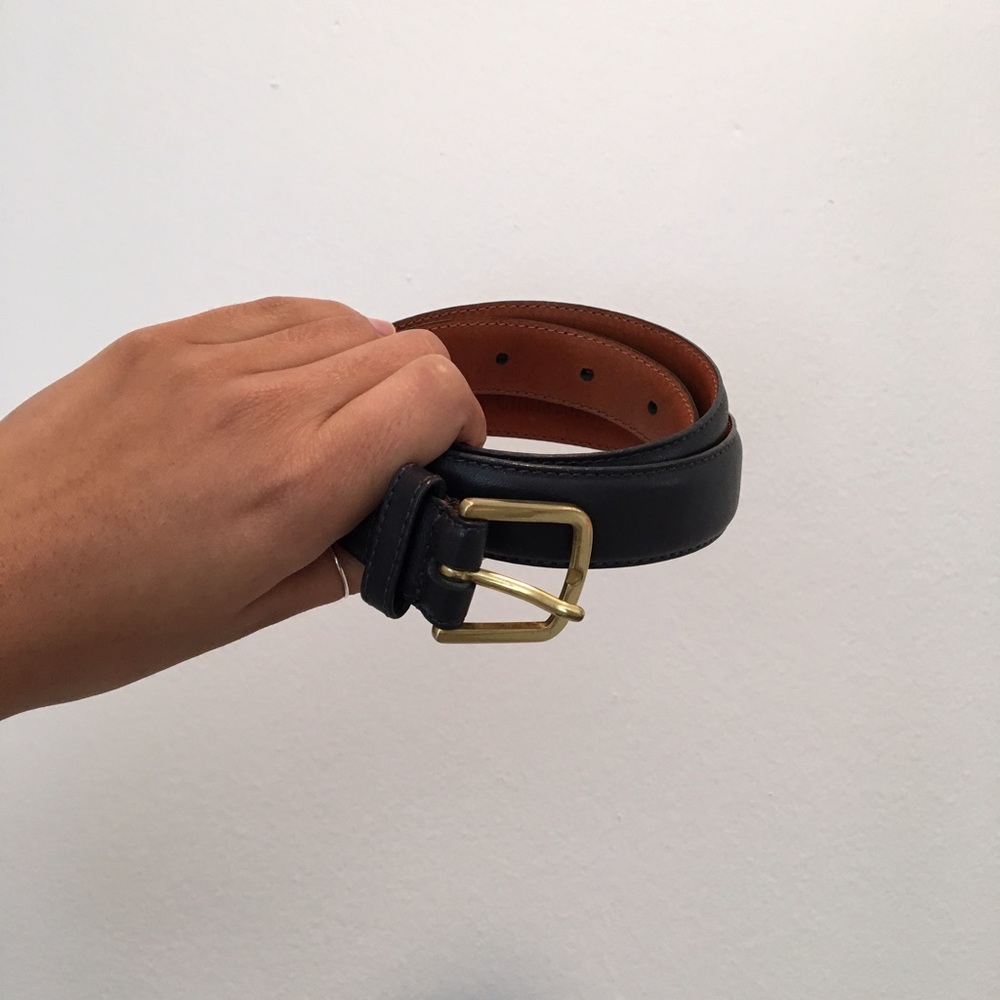 Black leather belt