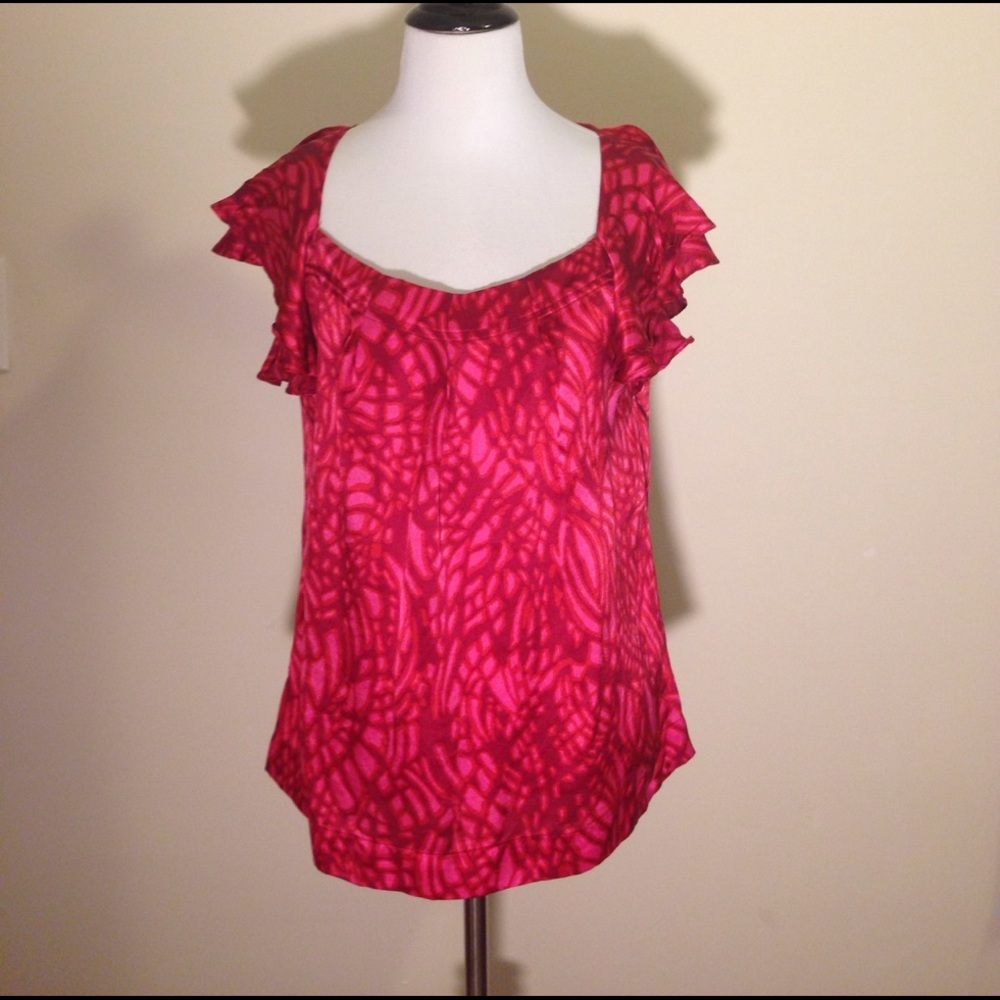 100% silk banana republic flutter top- MP