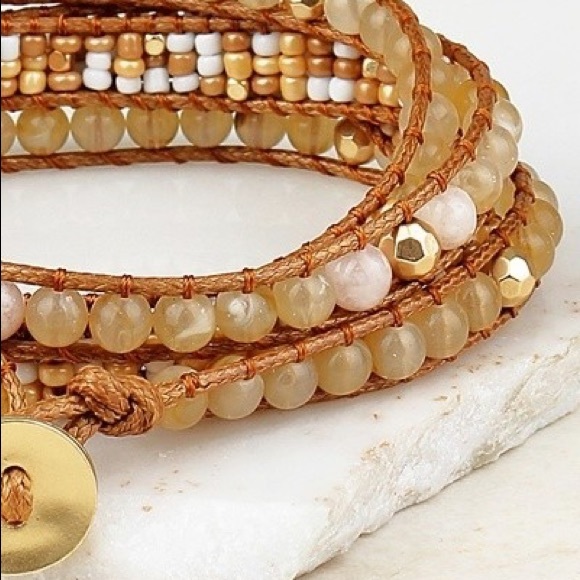 Brown Agate Wrap Bracelet - Picture 2 of 2