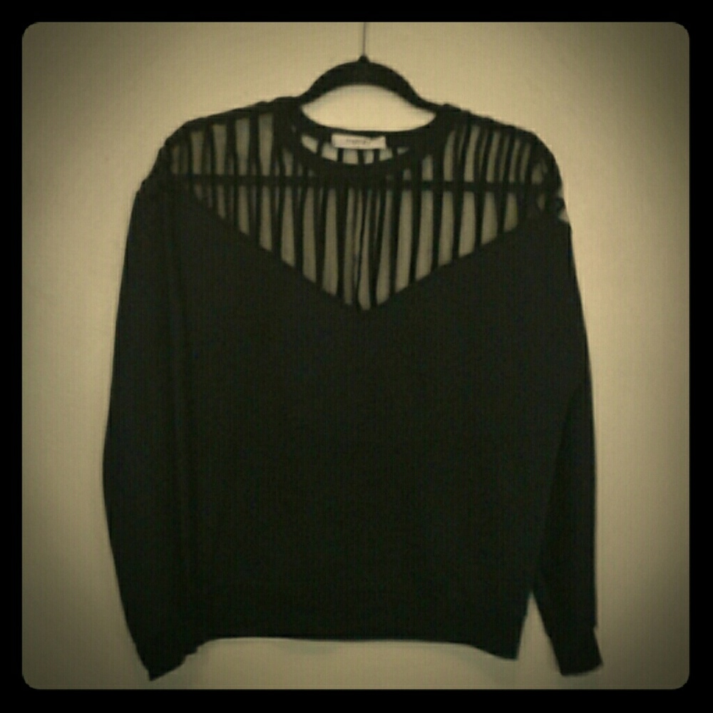 Sheer chest sweater