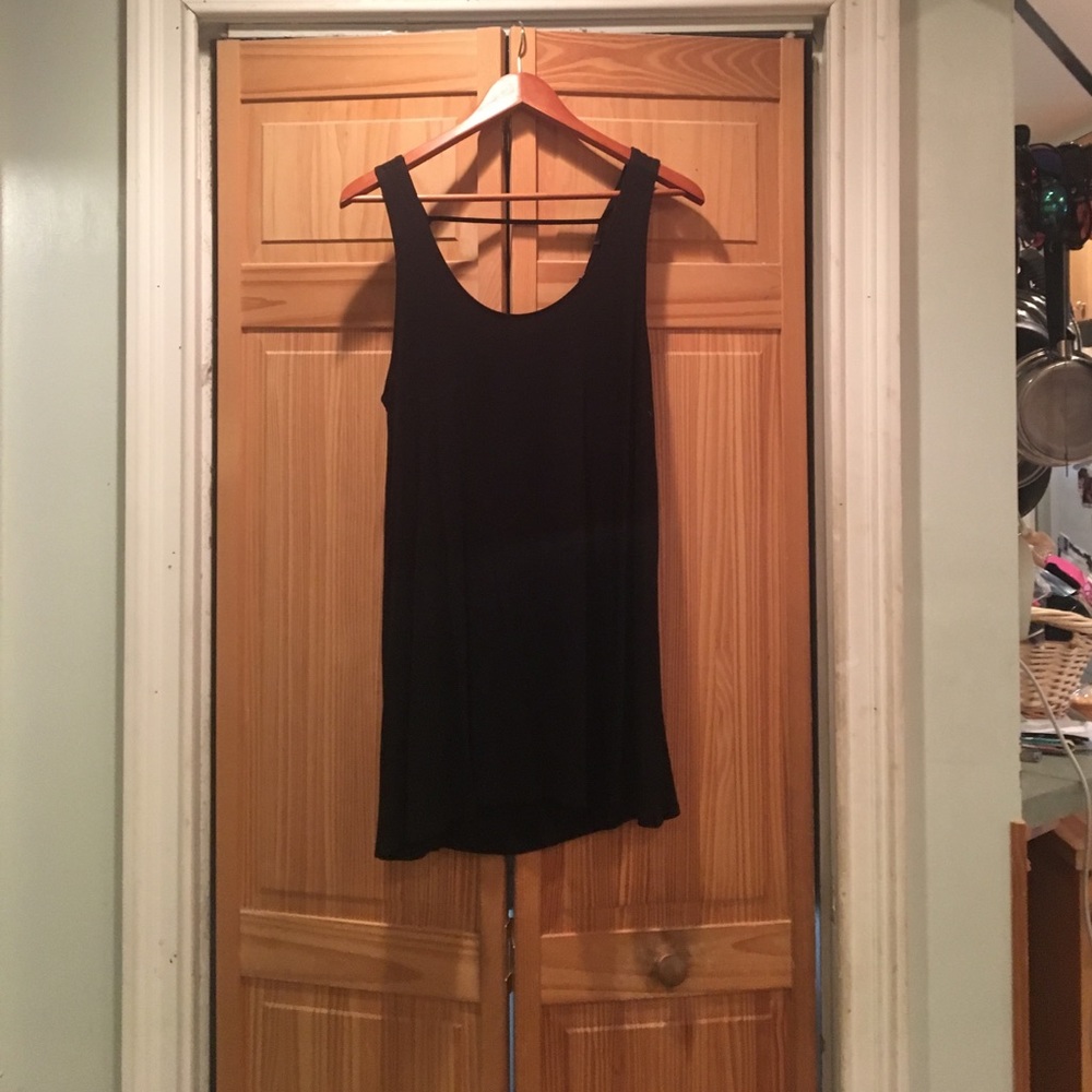 Black cowl back tank dress