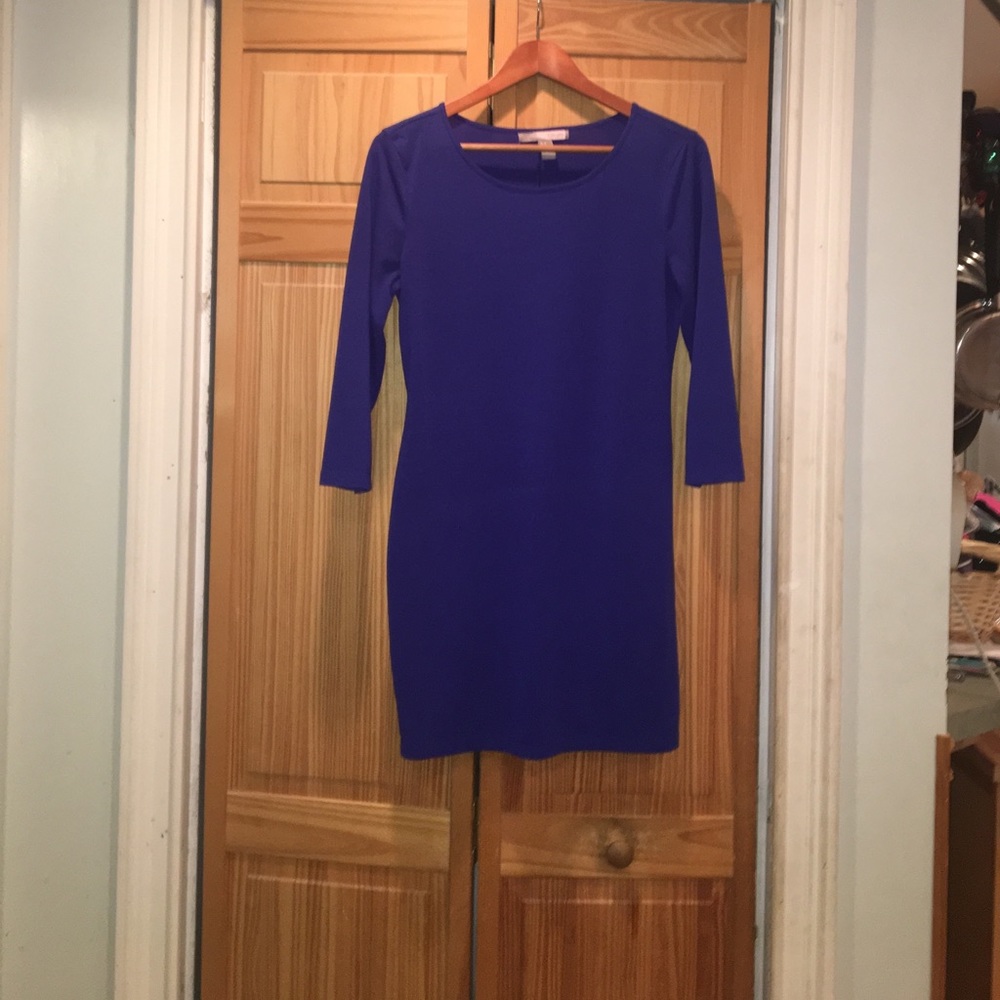 Royal blue cotton shift dress