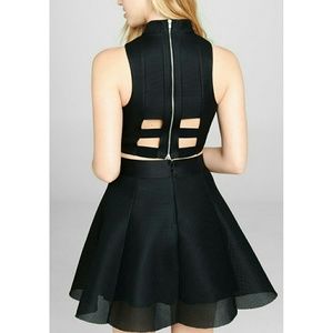 Express crop top mini skirt set