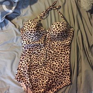 Brand New NEVER WORN VS leopard print one piece!