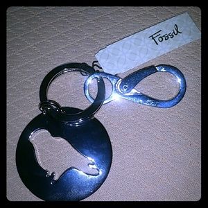 Fossil Dove silver Keychain