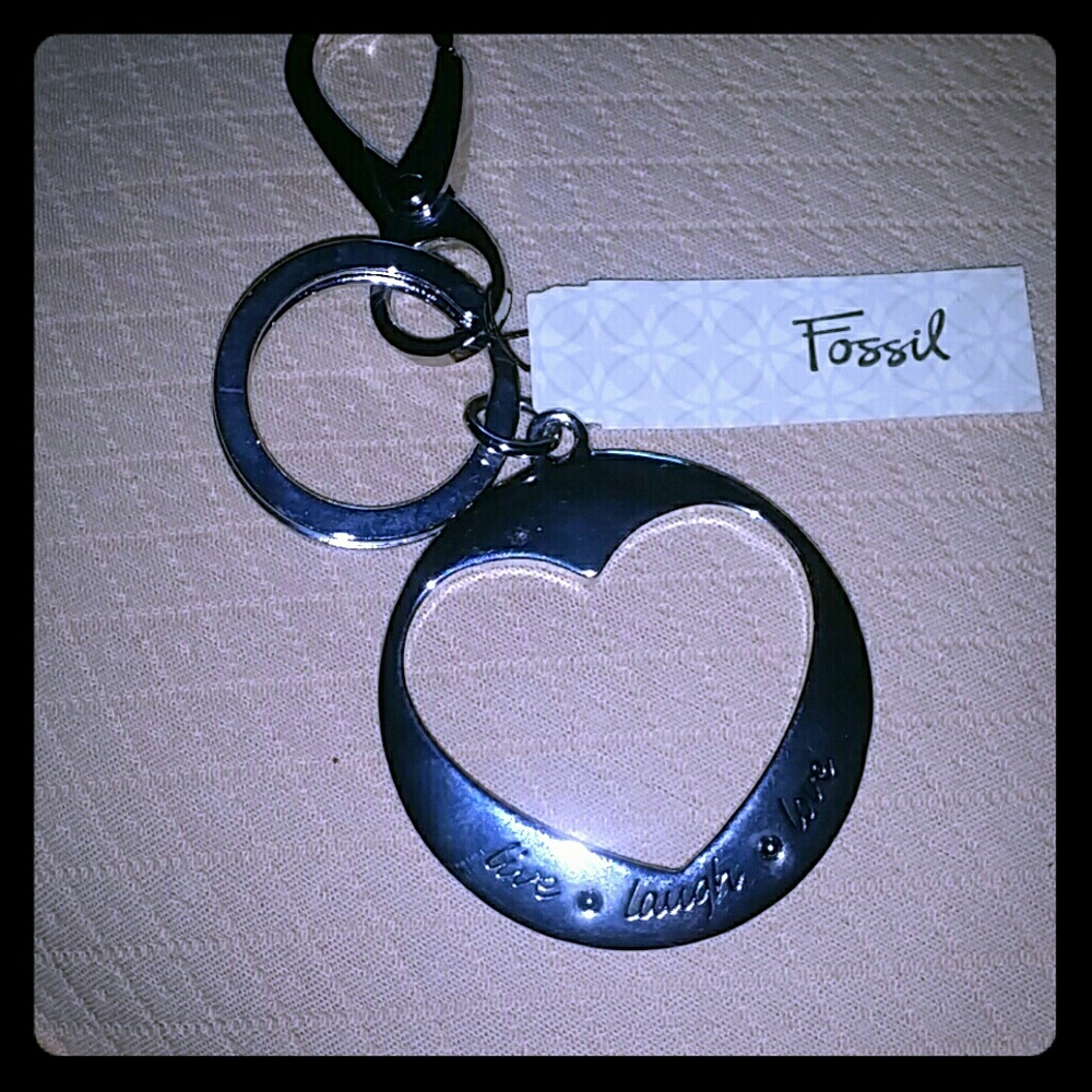 Fossil Heart Keychain