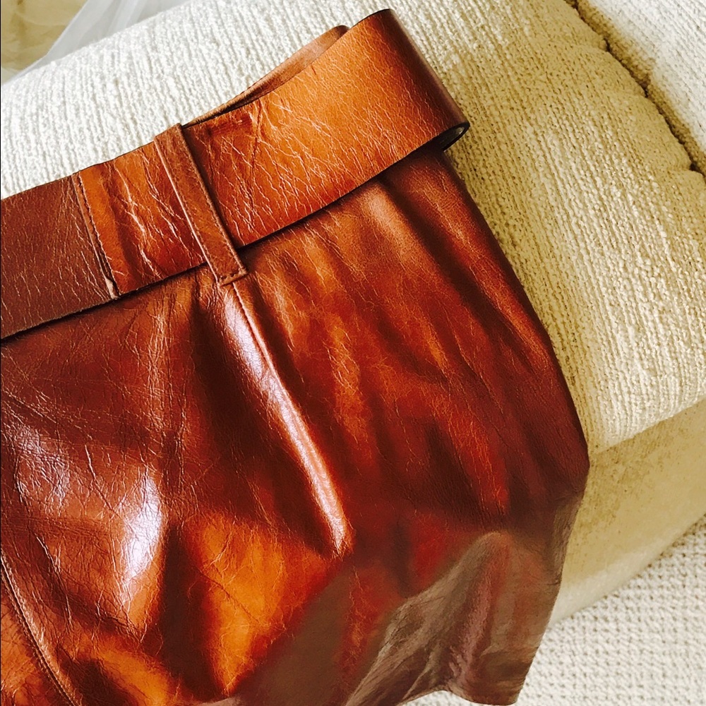 Shelli Segal Distressed Leather Skirt - Gorgeous😍 - Picture 2 of 4
