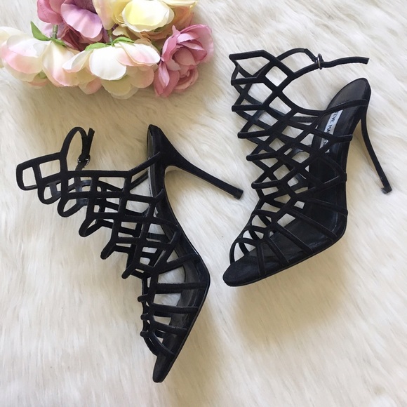 Steve Madden Shoes - Steve Madden 🐍 "Slithur" Caged Stilettos SZ 8