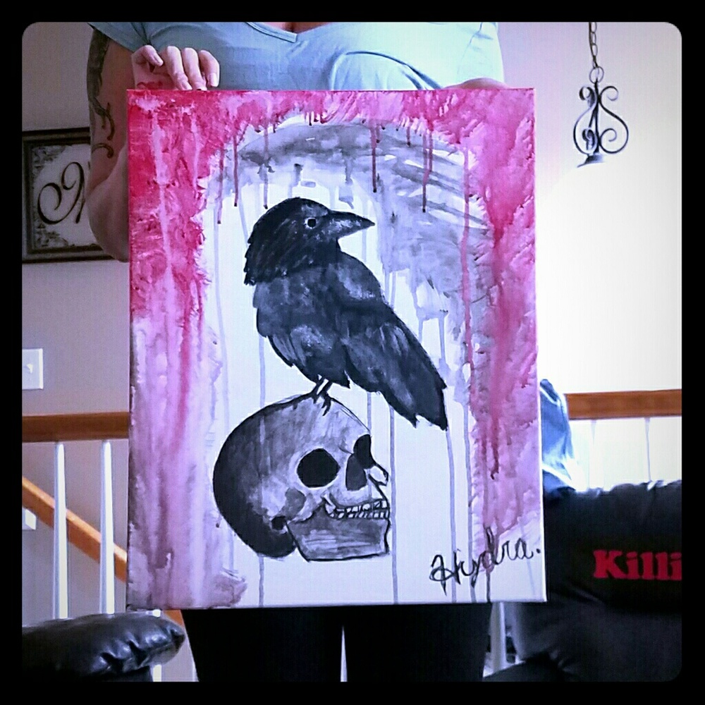 Painting. Titled:The Raven