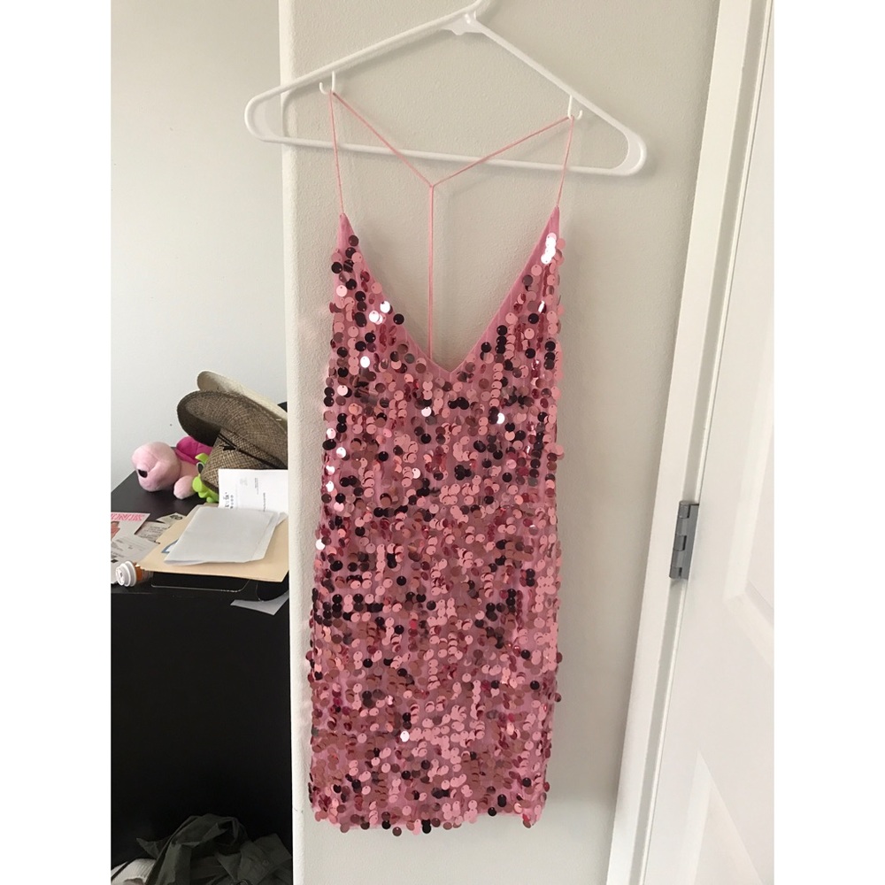 Pink sequin dress