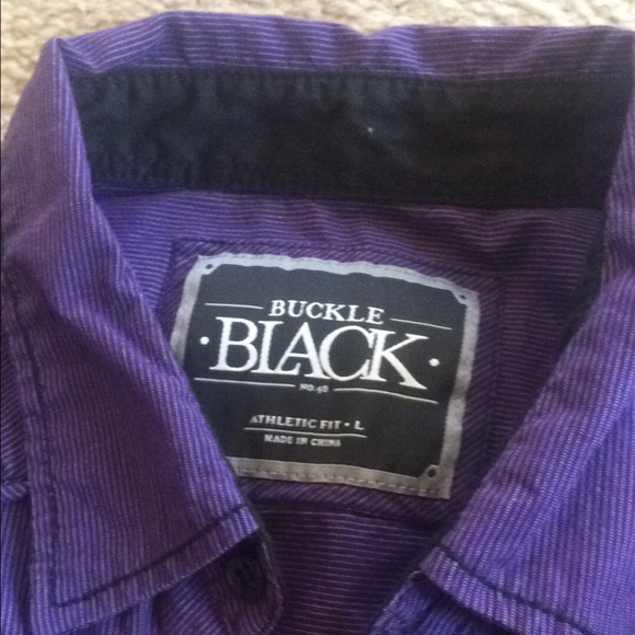 True religion buckle black long sleeve dress shirt - Picture 2 of 3