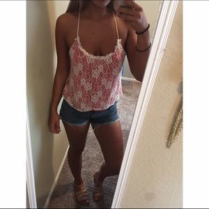 Orange/Red Lacey tank