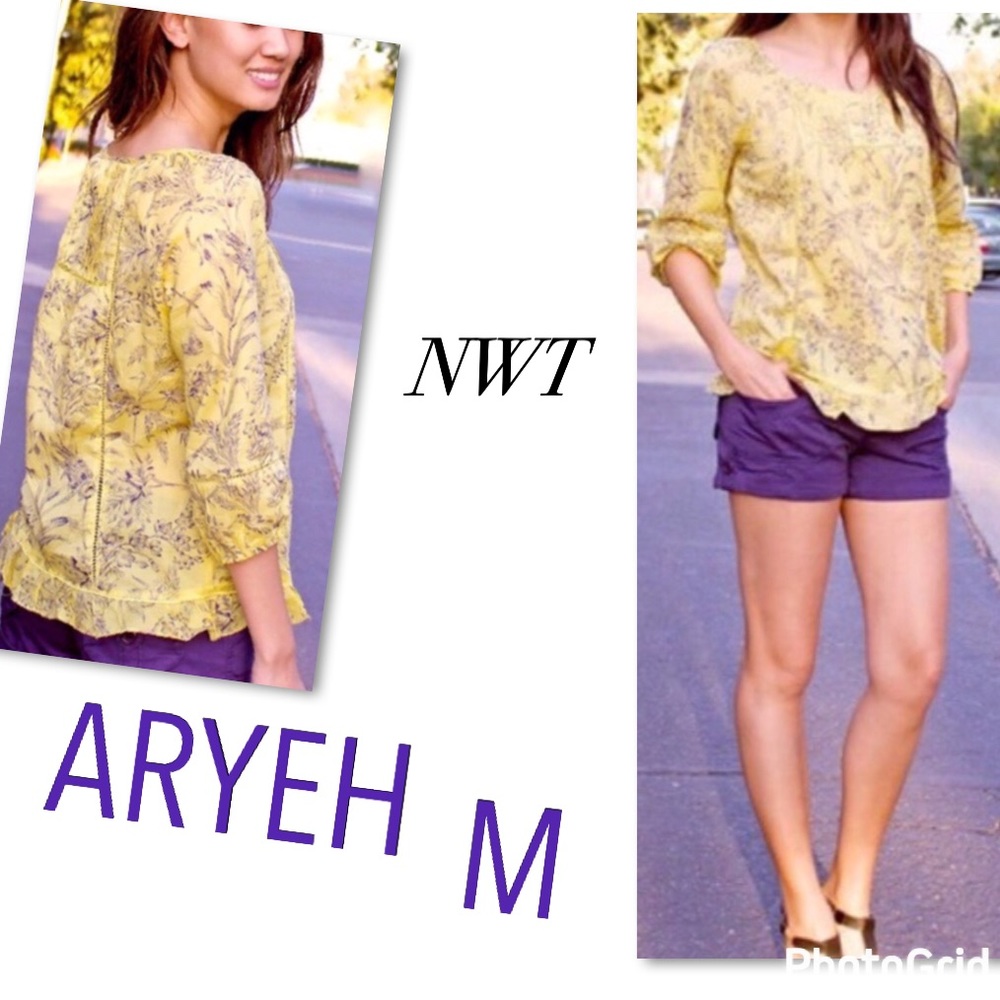 🌼SALE🌺 NWT ARYEH Botanist Sketch Designer Top M