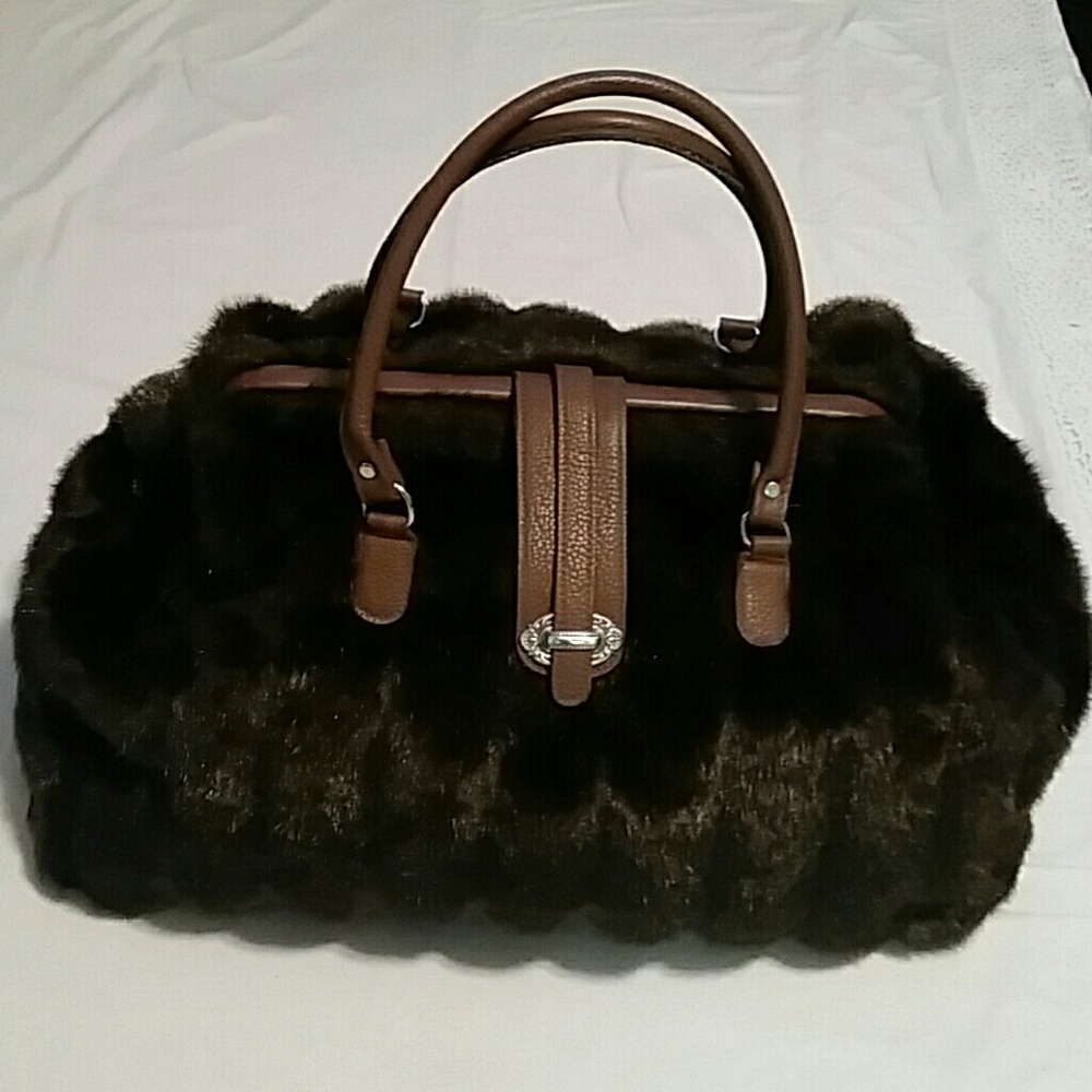 Large Faux Mink Raviani Tote