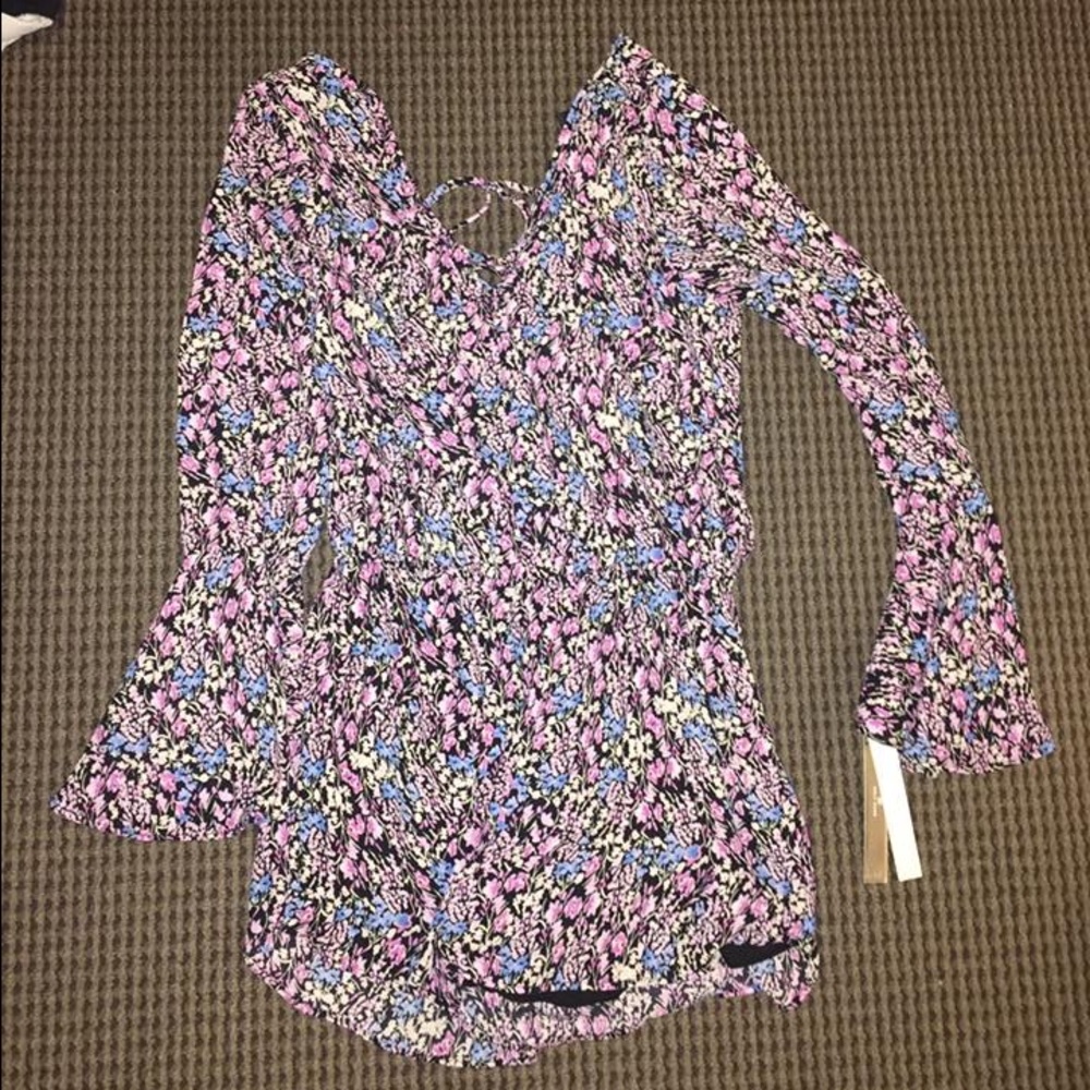 Aqua Floral Romper
