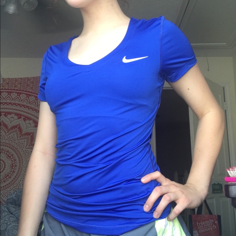 Blue Nike- fit workout shirt