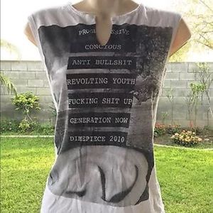 Dimepiece Designs White Sleveless Shirt Punk Rock