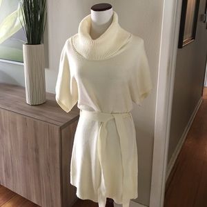 Cream colored turtleneck sweater dress size 8