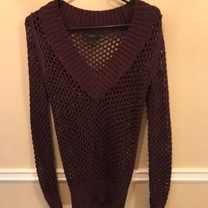 Maroon net sweater by express