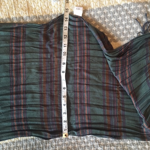 Stripped Green and Orange Scarf - Picture 3 of 3