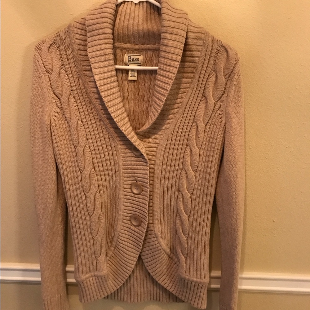 Tan button up cardigan sweater