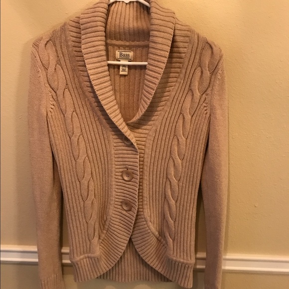 Tan button up cardigan sweater - Picture 1 of 1