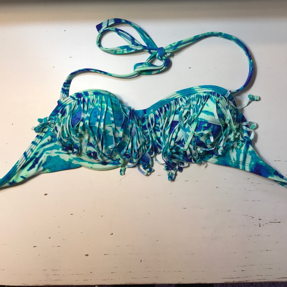 Xhilaration Tie Dye Fringe Bikini Top