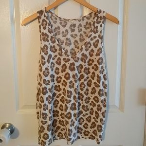 Tan animal print tank top