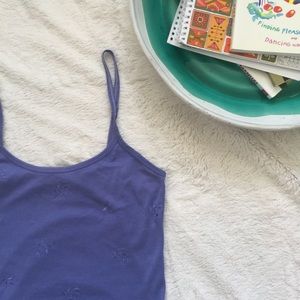 Victoria's Secret lavender embroidered crop tank M