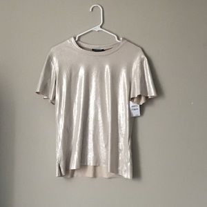 Trouve Metallic Shimmer Tee - size XS NWT