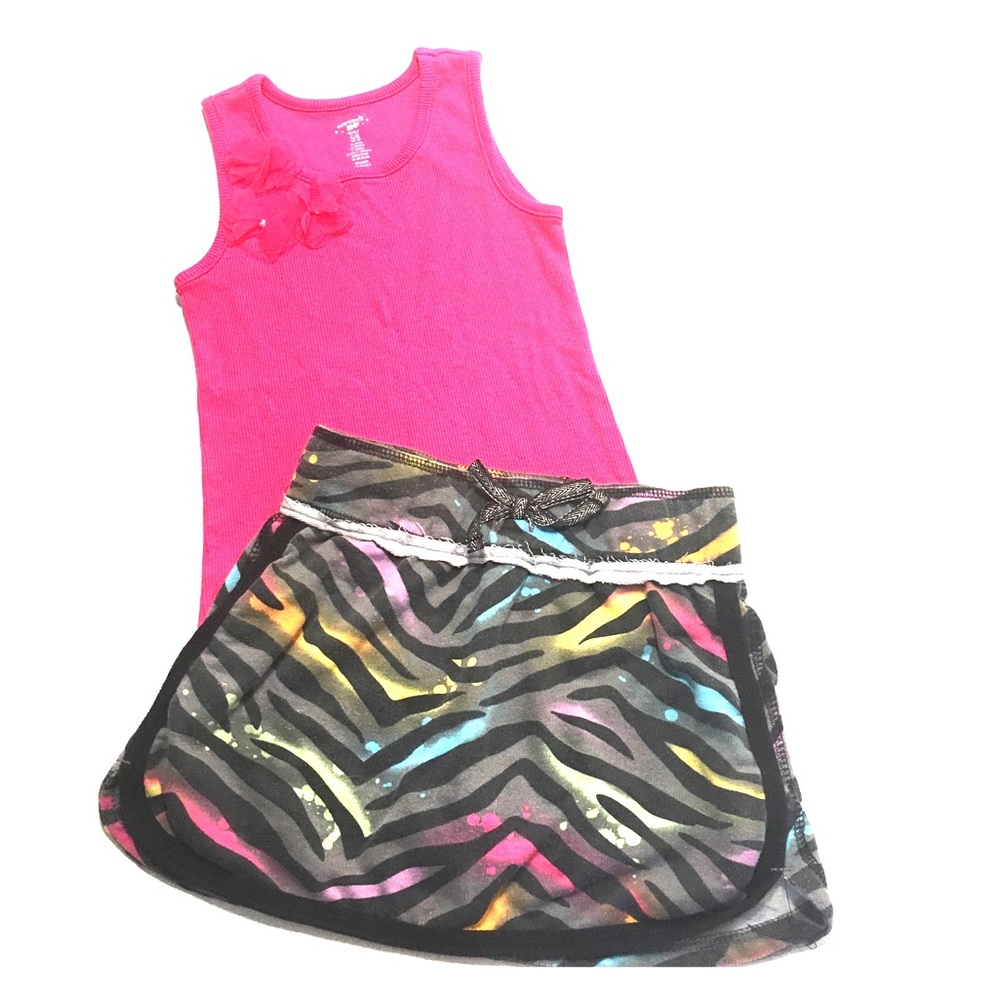 Super cute colorful zebra prints girls skort (7/8)