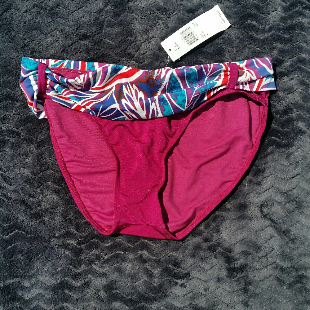 Leilani purple multi color bikini bottom tiki pant