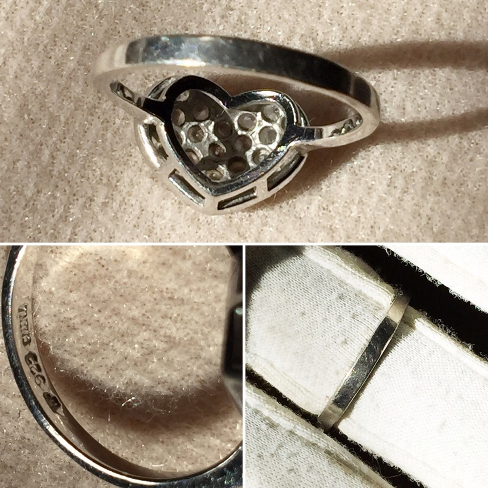 The Perfect Little Vintage Sterling CZ Heart Ring - Picture 4 of 4