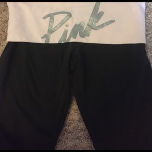Skinny cropped pink leggings