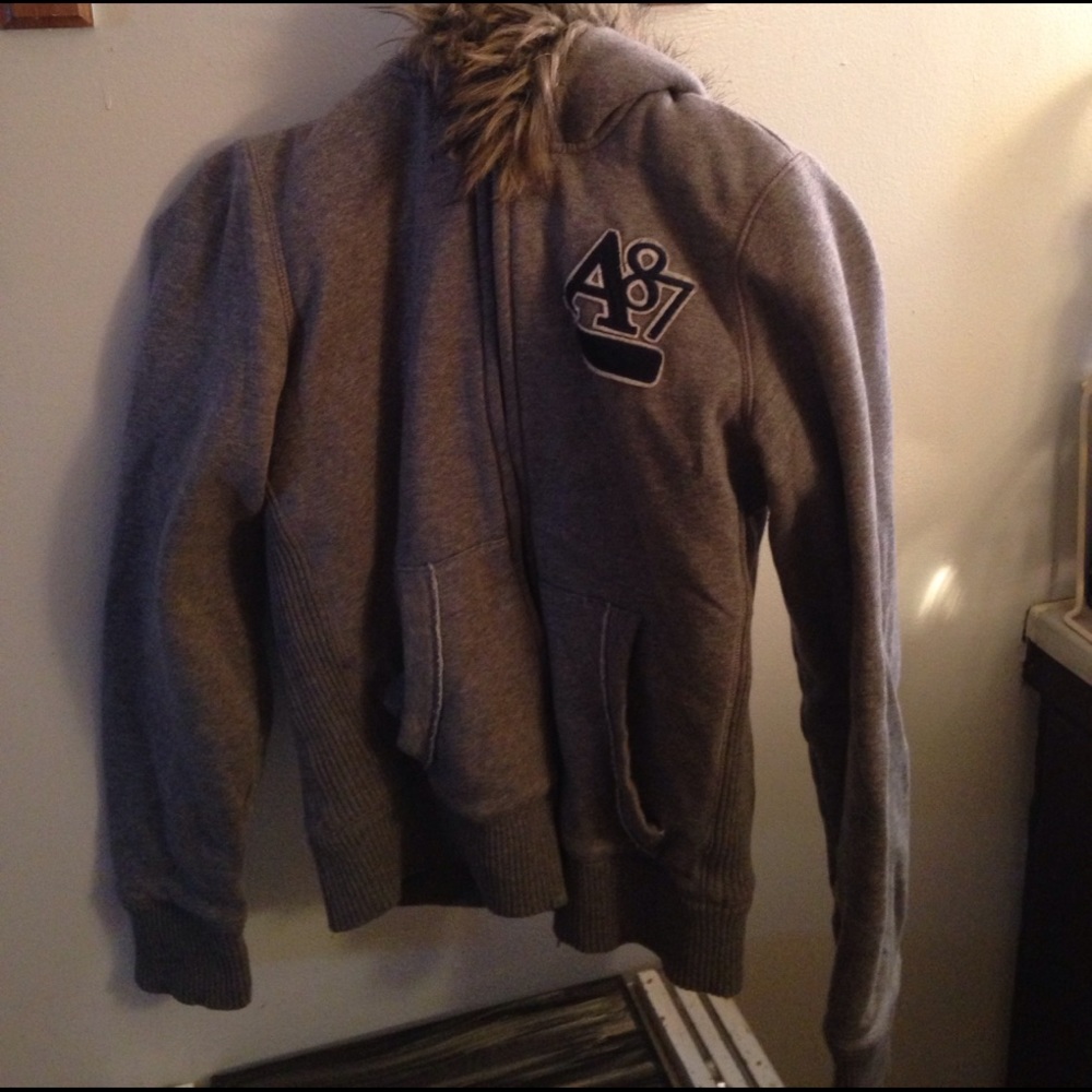 Zip up fur hoodie