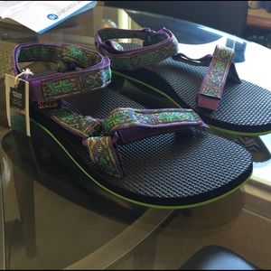 Teva Artist Series Sandals / Green & Purple Lizard