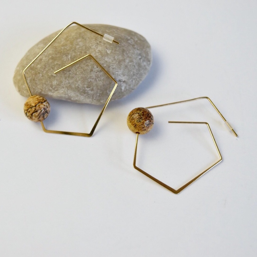 Octagon Jasper Earrings