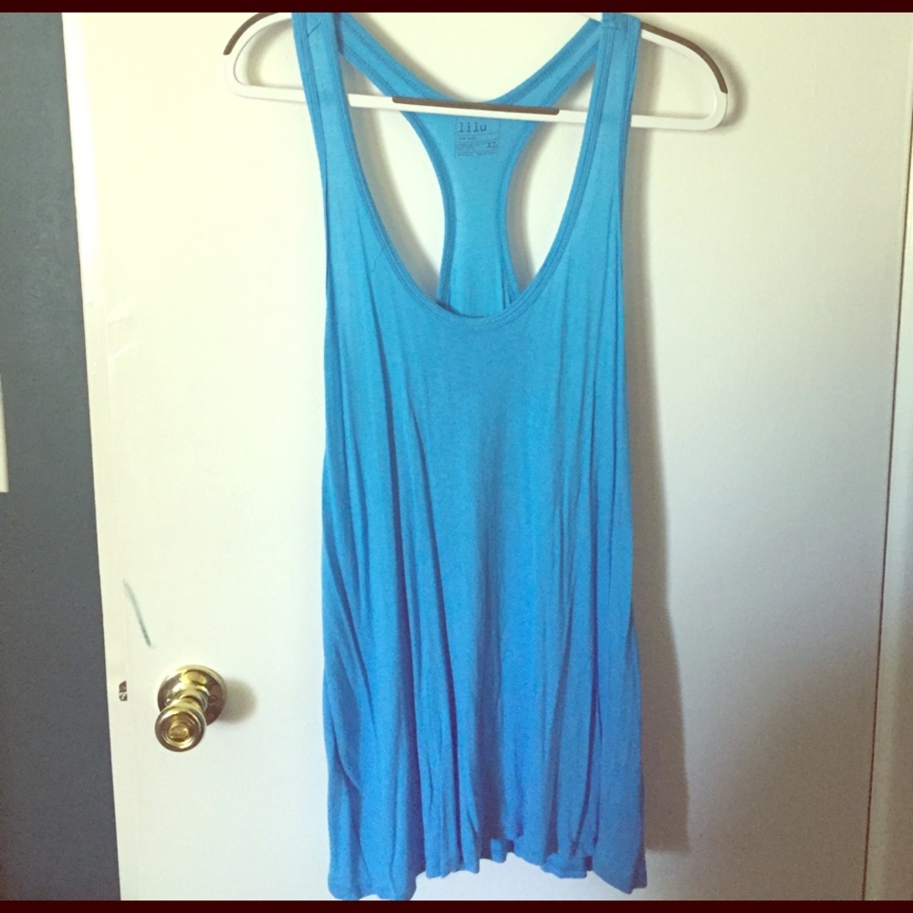 Blue racerback tank
