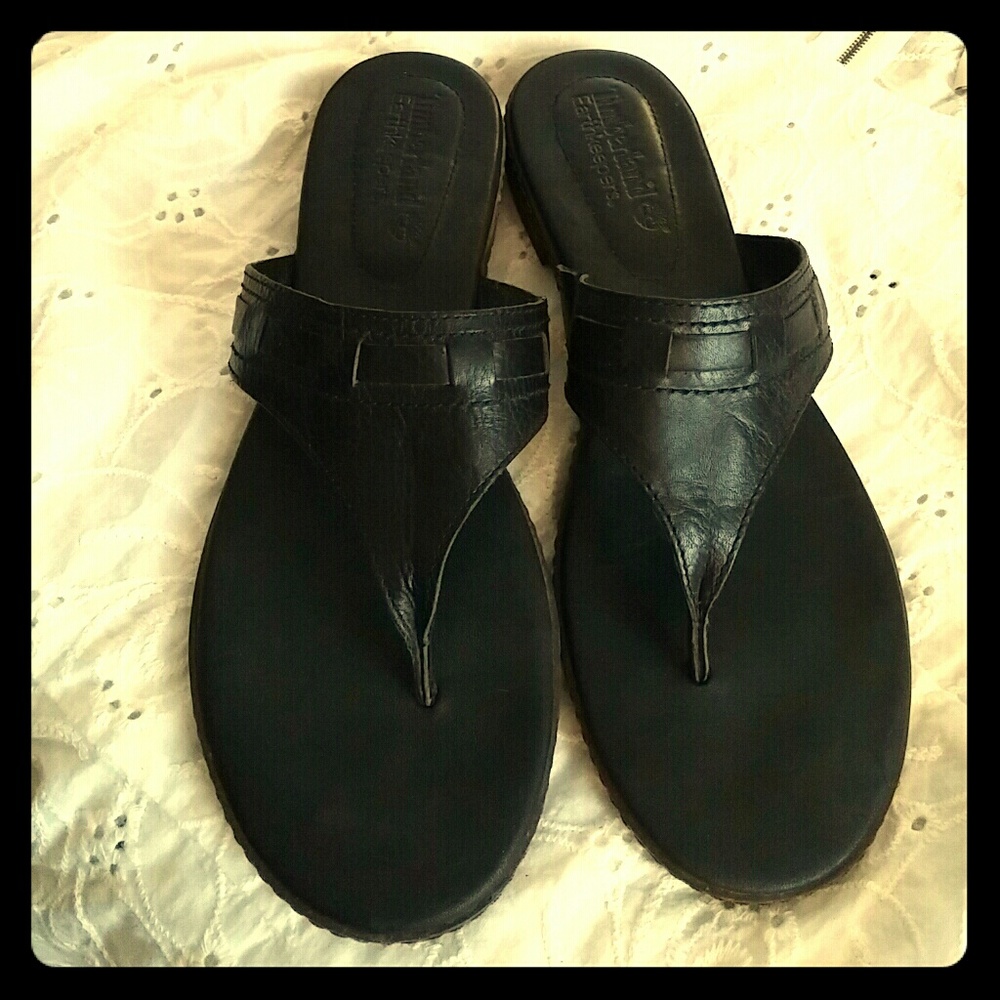 Timberland Earthkeepers👣Black Leather Sandals