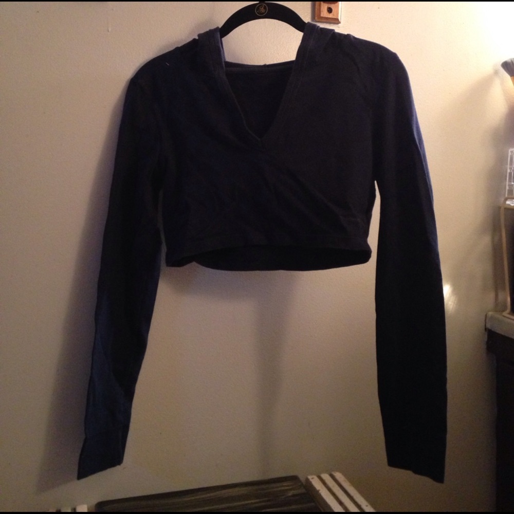 Crop too long sleeve hoodie